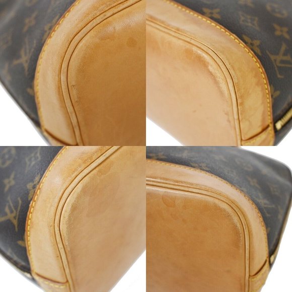 LOUIS VUITTON LV Logo Alma Hand Bag Monogram Leather Brown France M51130 88BX884 - Picture 15 of 15